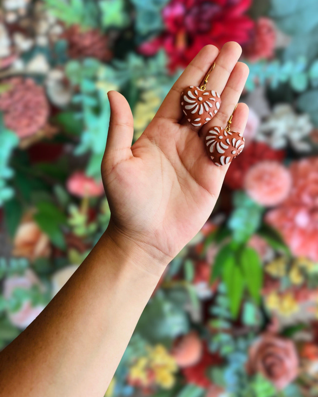 Mexican Puff Heart Earring