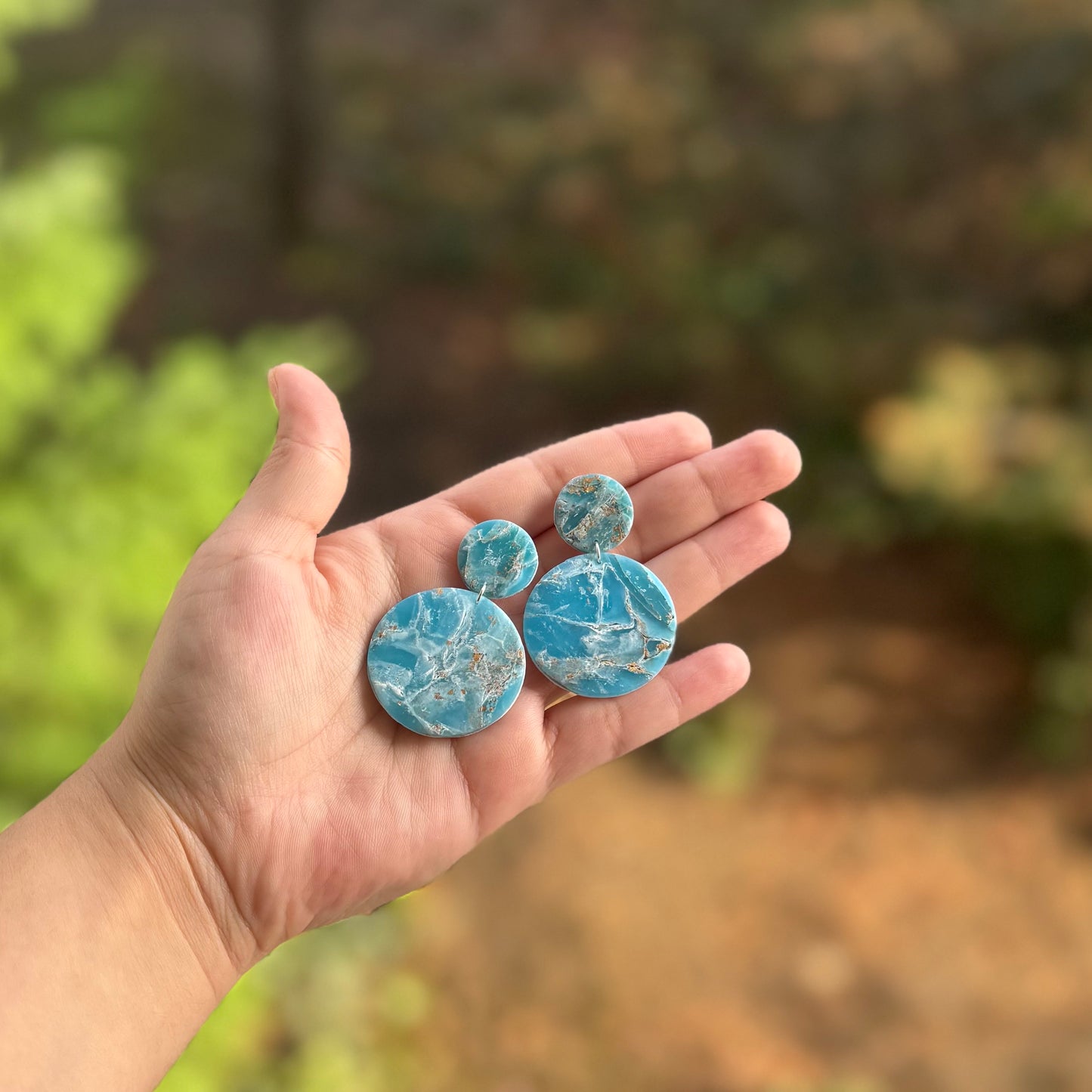 Ocean Themed Circle Earrings