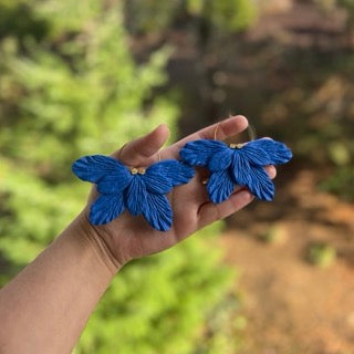 Large Blue Flower Hoop