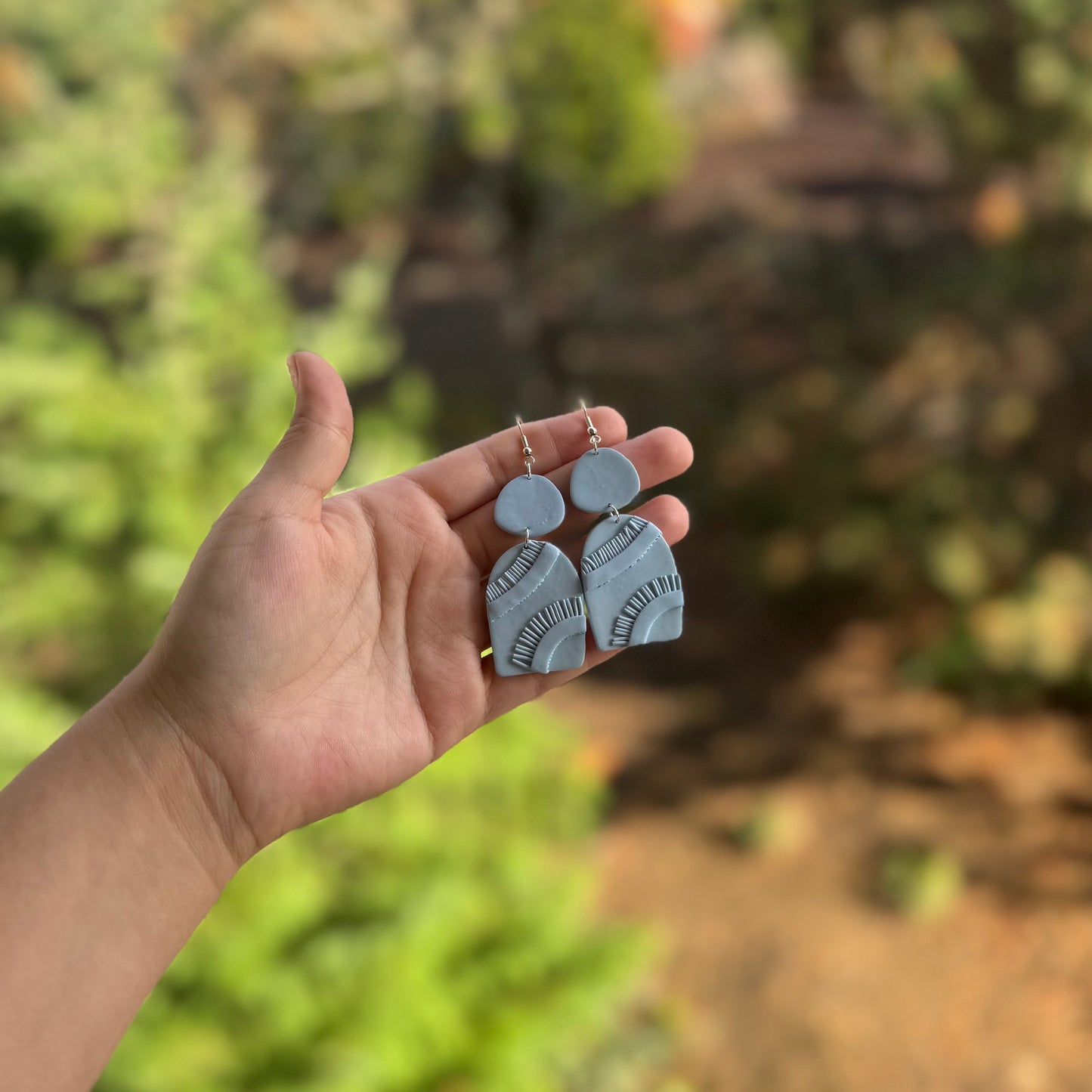 Light Blue Bristle Earrings