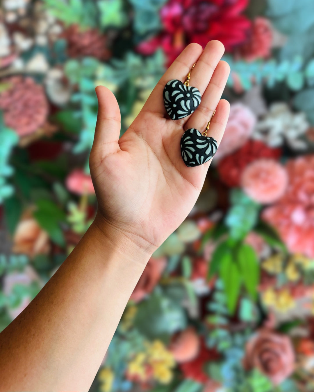 Mexican Puff Heart Earring