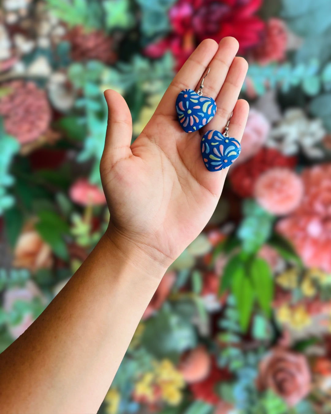 Mexican Puff Heart Earring