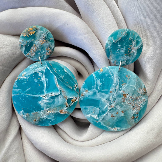 Ocean Themed Circle Earrings