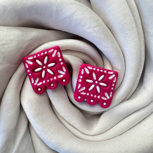 Dia De Los Muertos Hot Pink Papel Picado