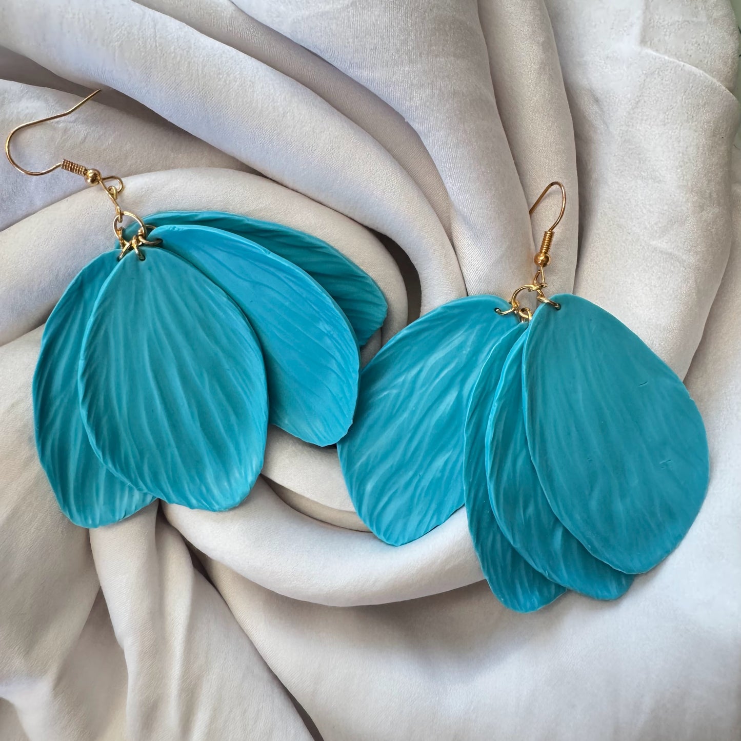 Bright Blue Petal Earrings
