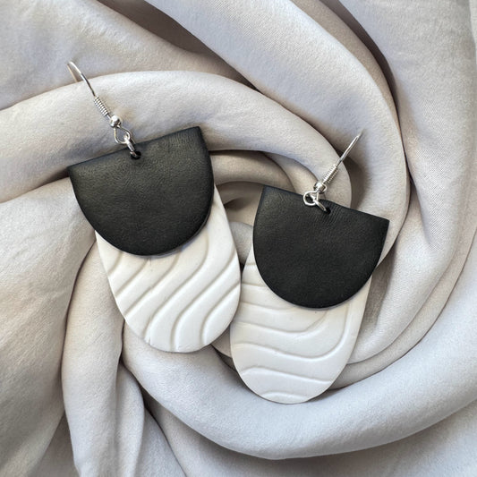 Black and White Patterned Earrings