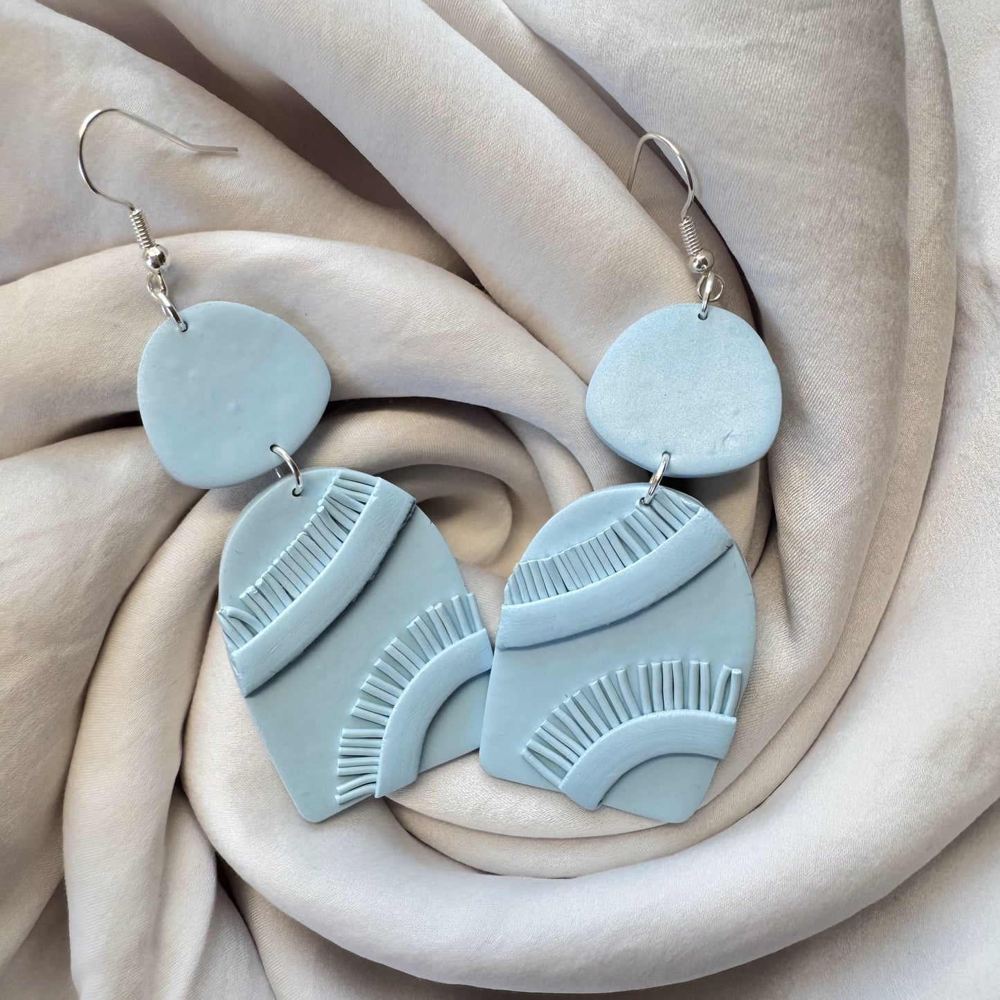 Light Blue Bristle Earrings