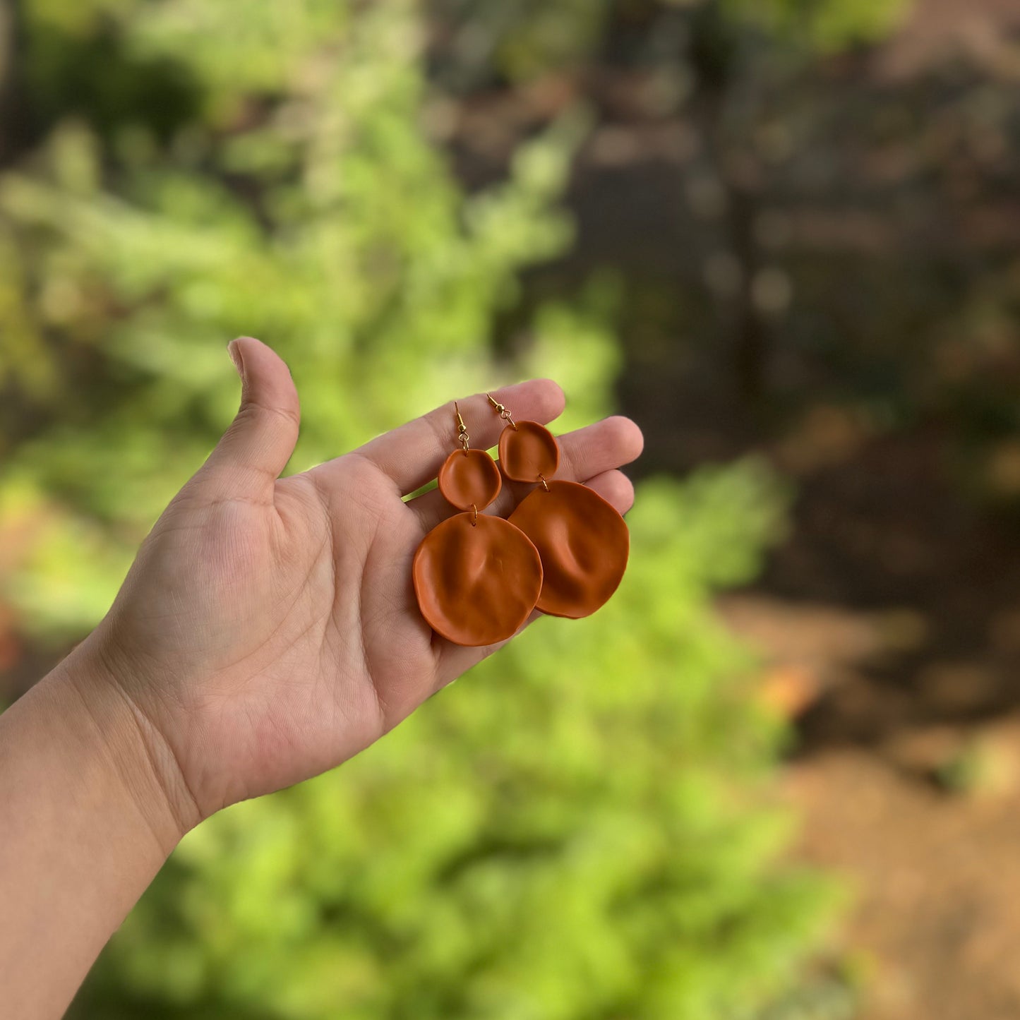 Orange Circles Earrings