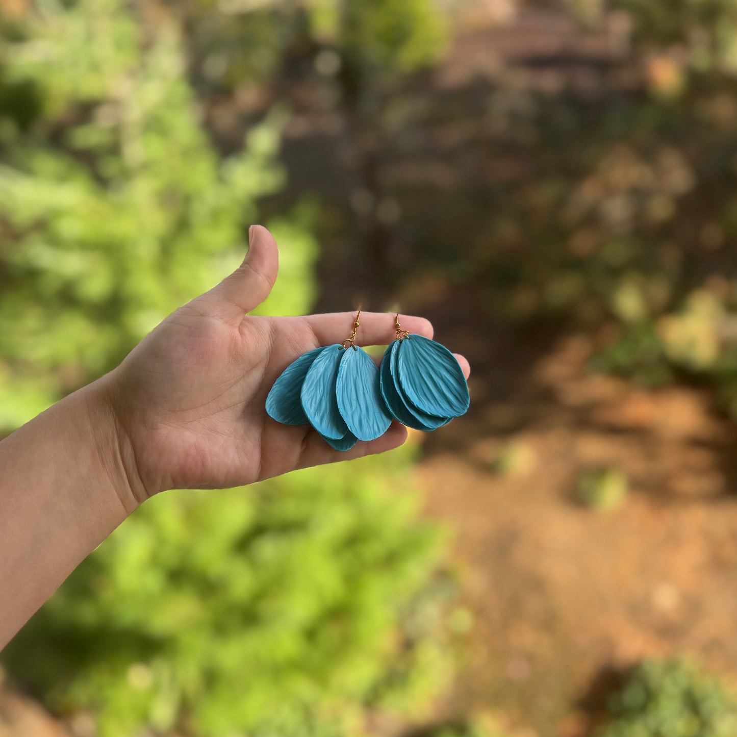 Bright Blue Petal Earrings