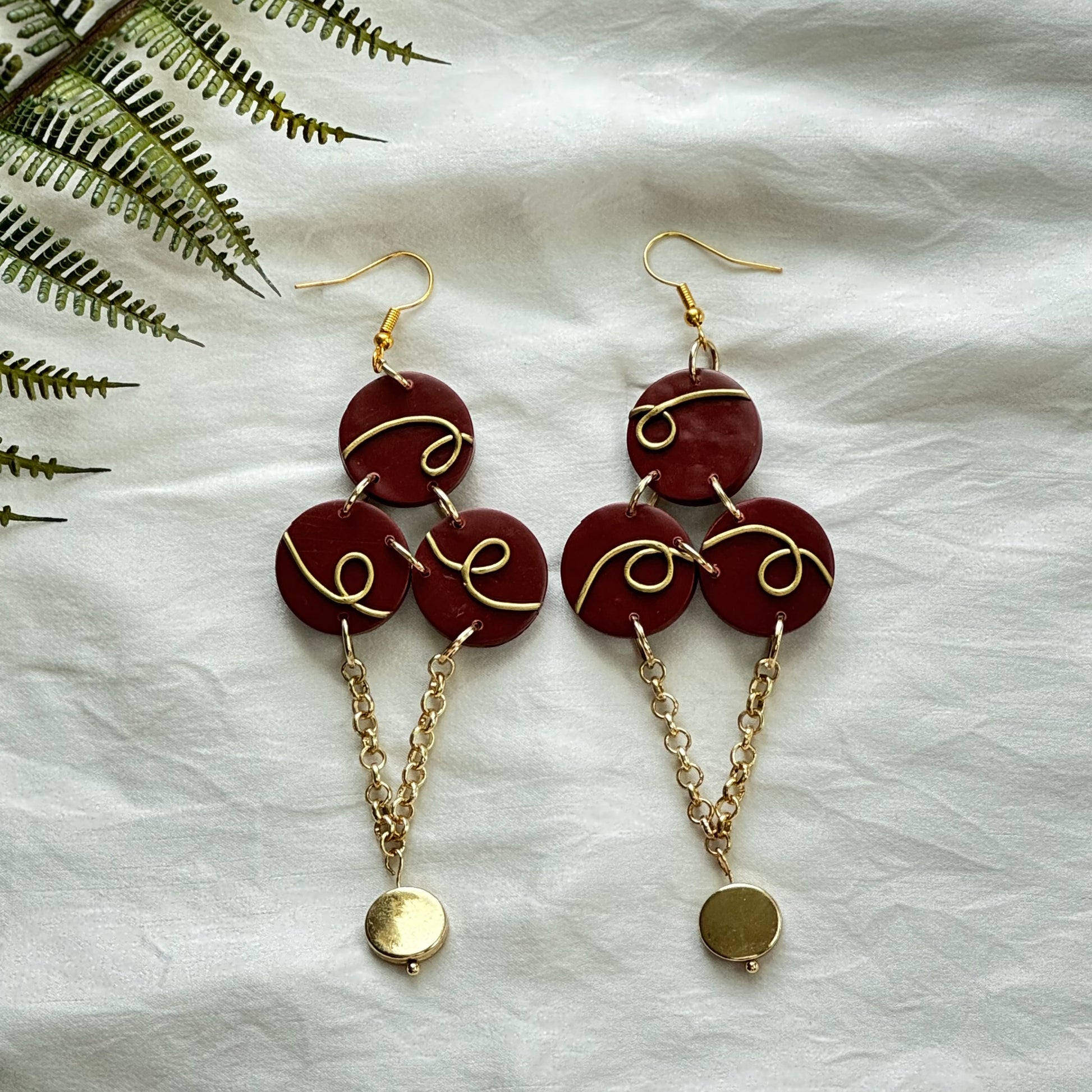 Tri-Circle Gold Loop Earrings