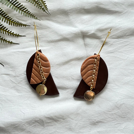 Two-Tone Half Circle Hoop Earrings