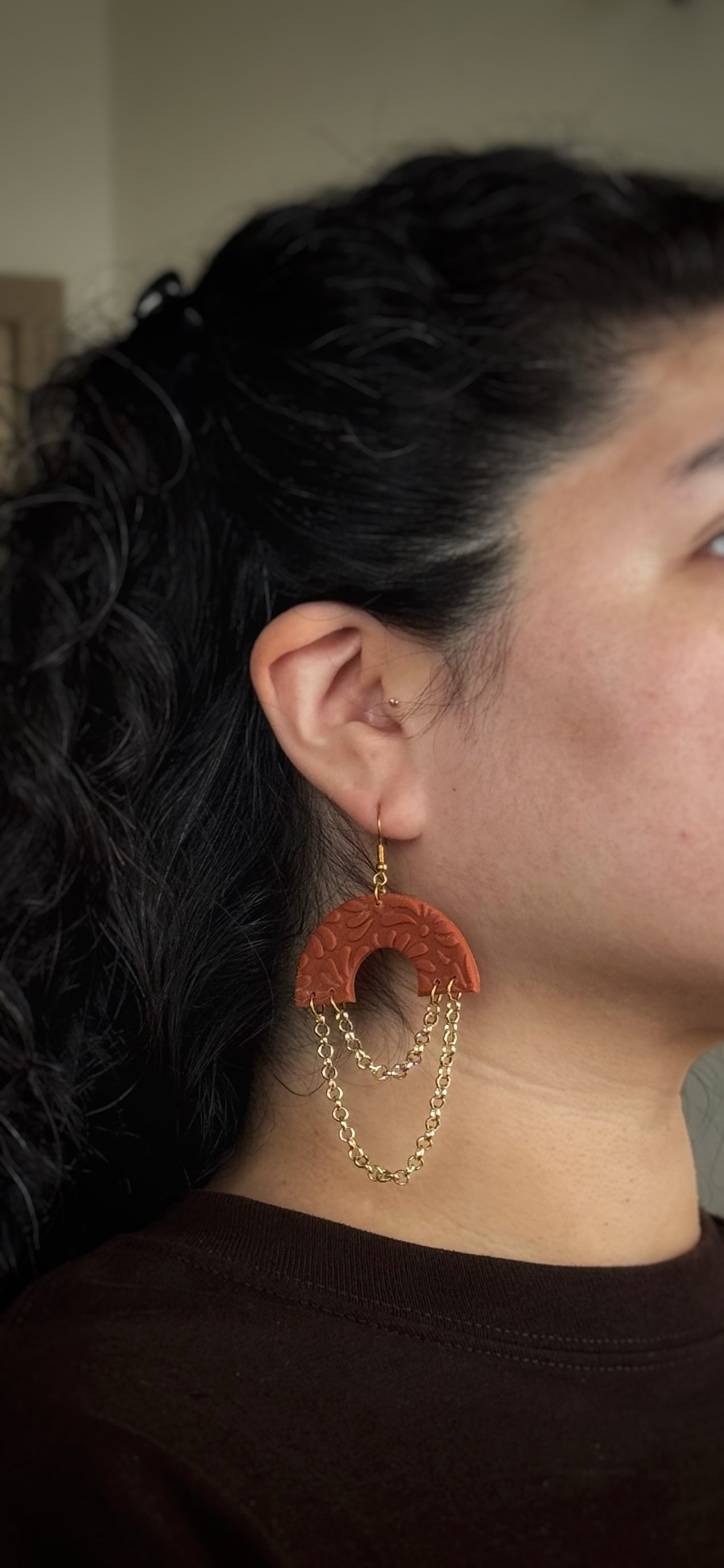 Terra Cotta Floral Earrings