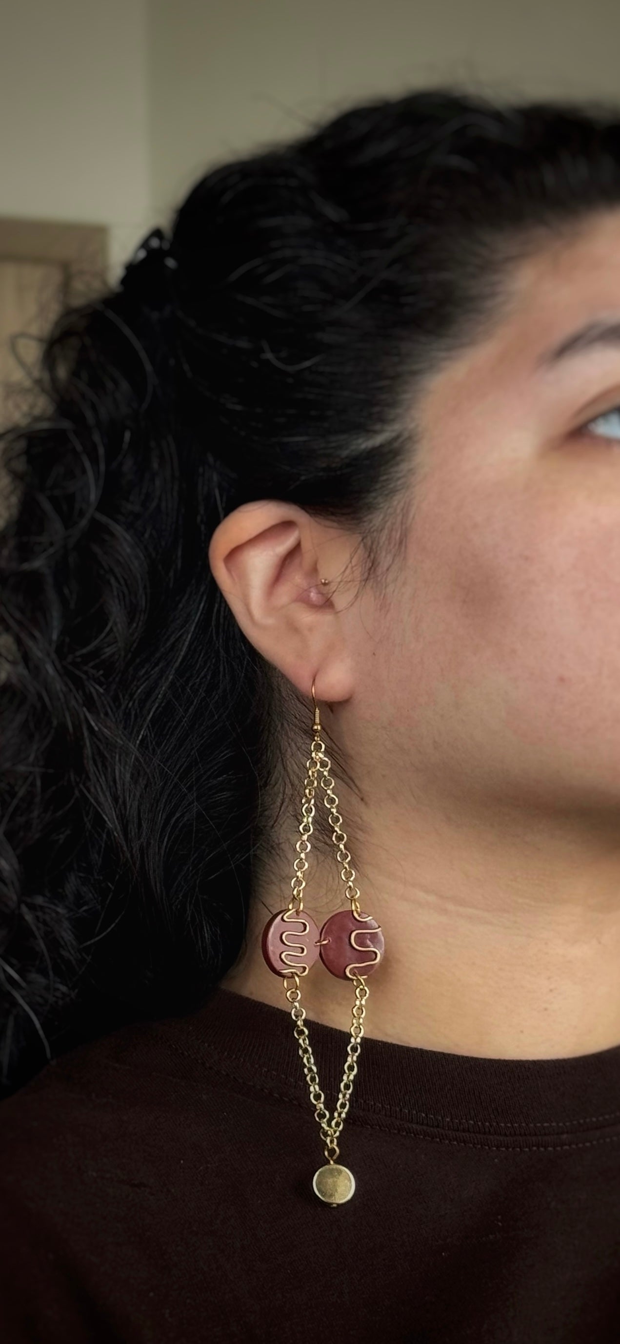 Gold Double Circle Earrings