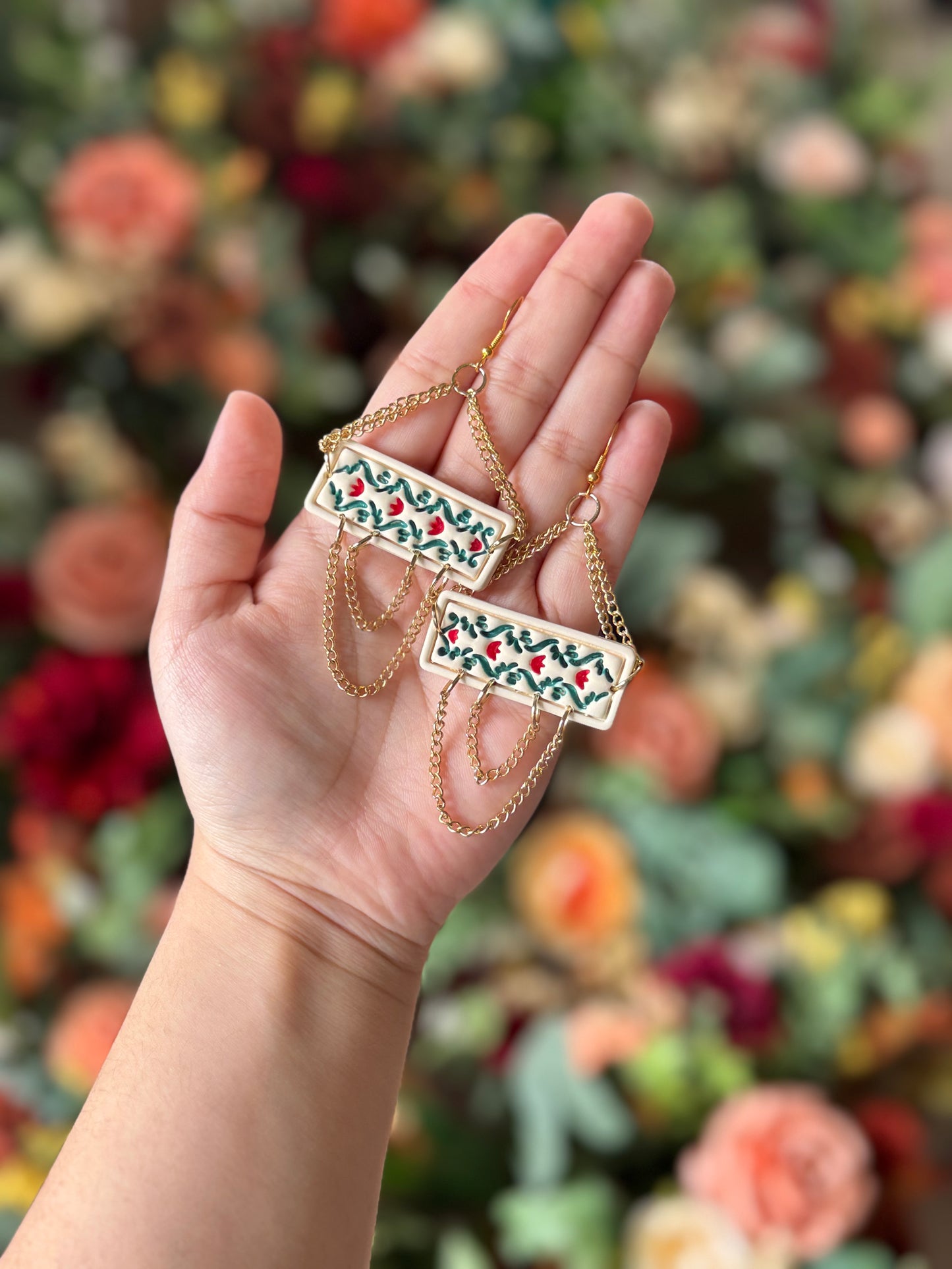 Floral Chain Earrings