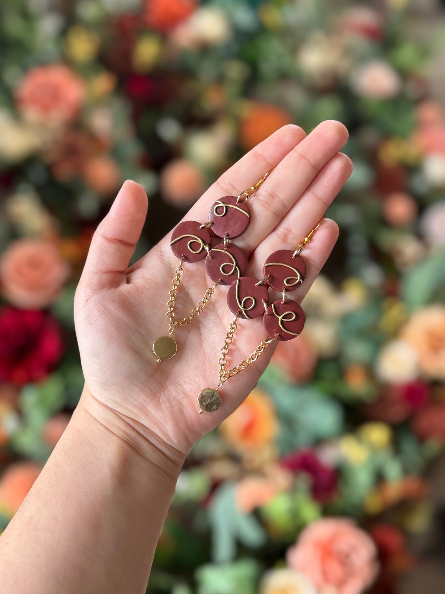 Tri-Circle Gold Loop Earrings