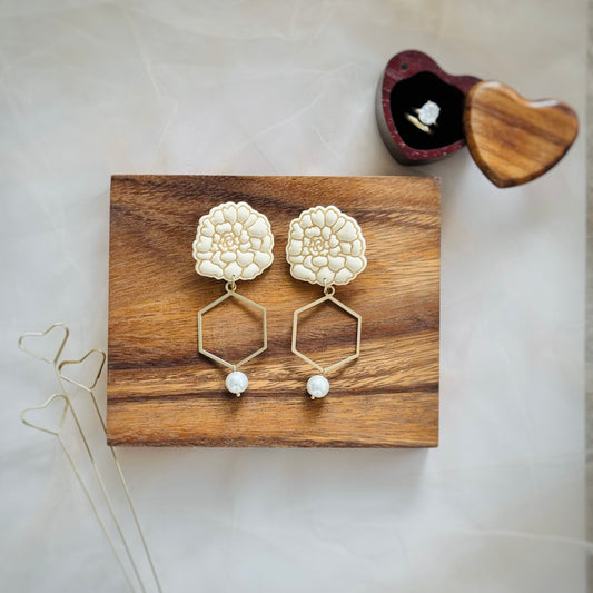 Ivory Marigold Earrings