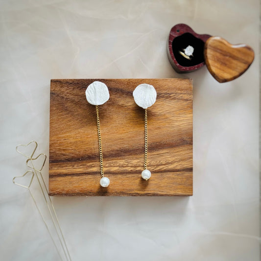 Petal Pearl Drop Earrings