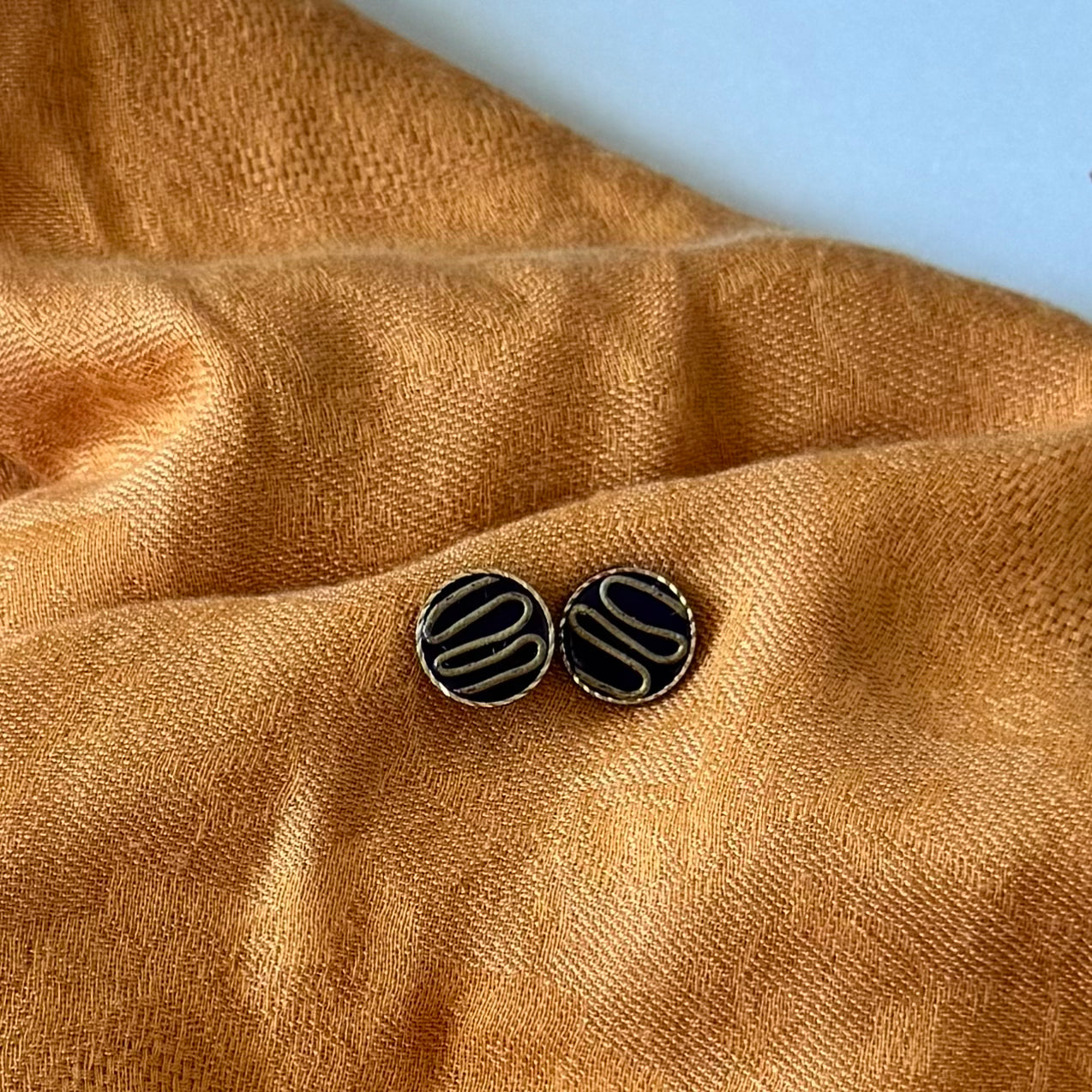 Dark Purple and Gold Studs