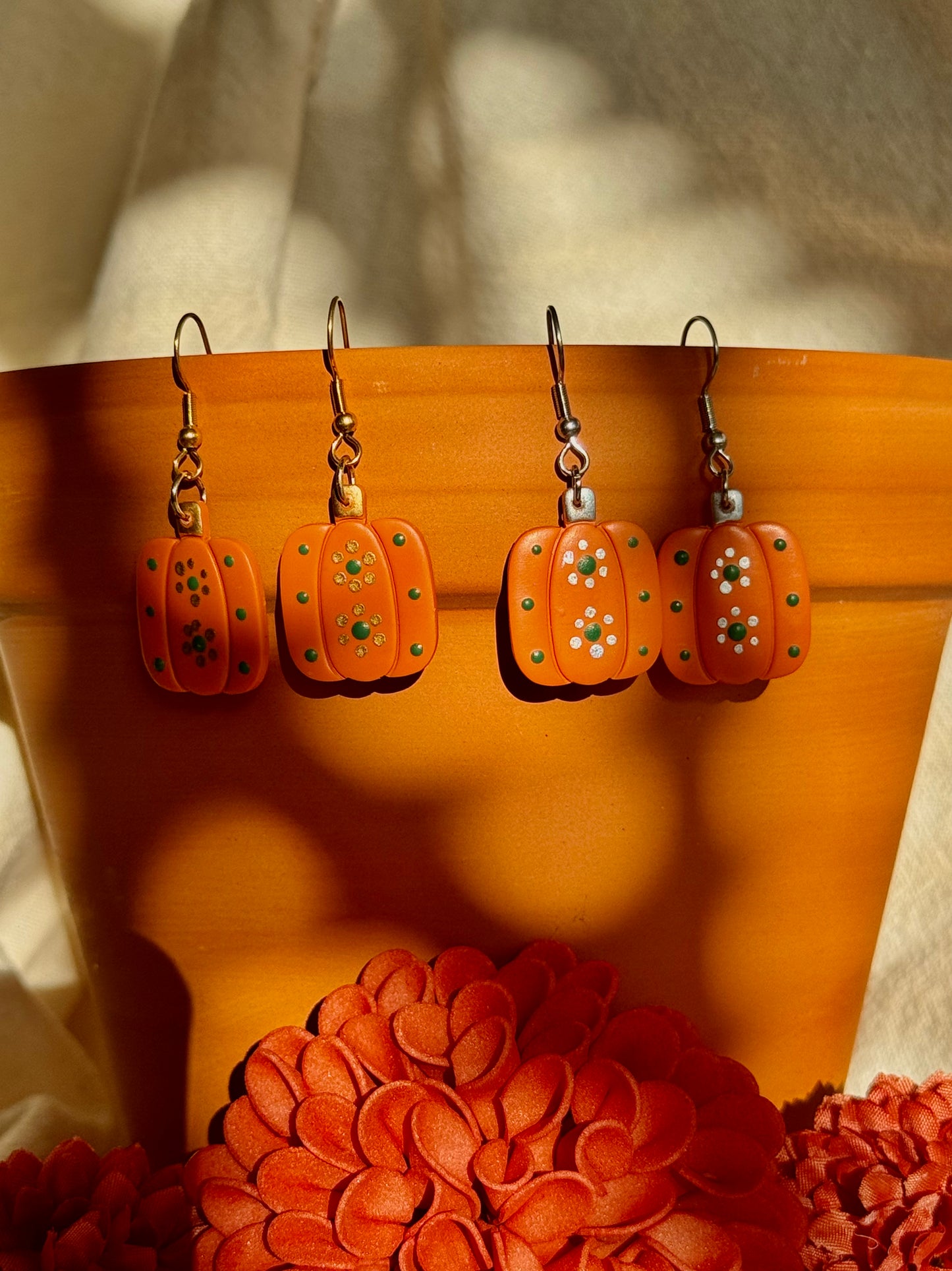Mexican Pumpking with Gold/Silver Flowers